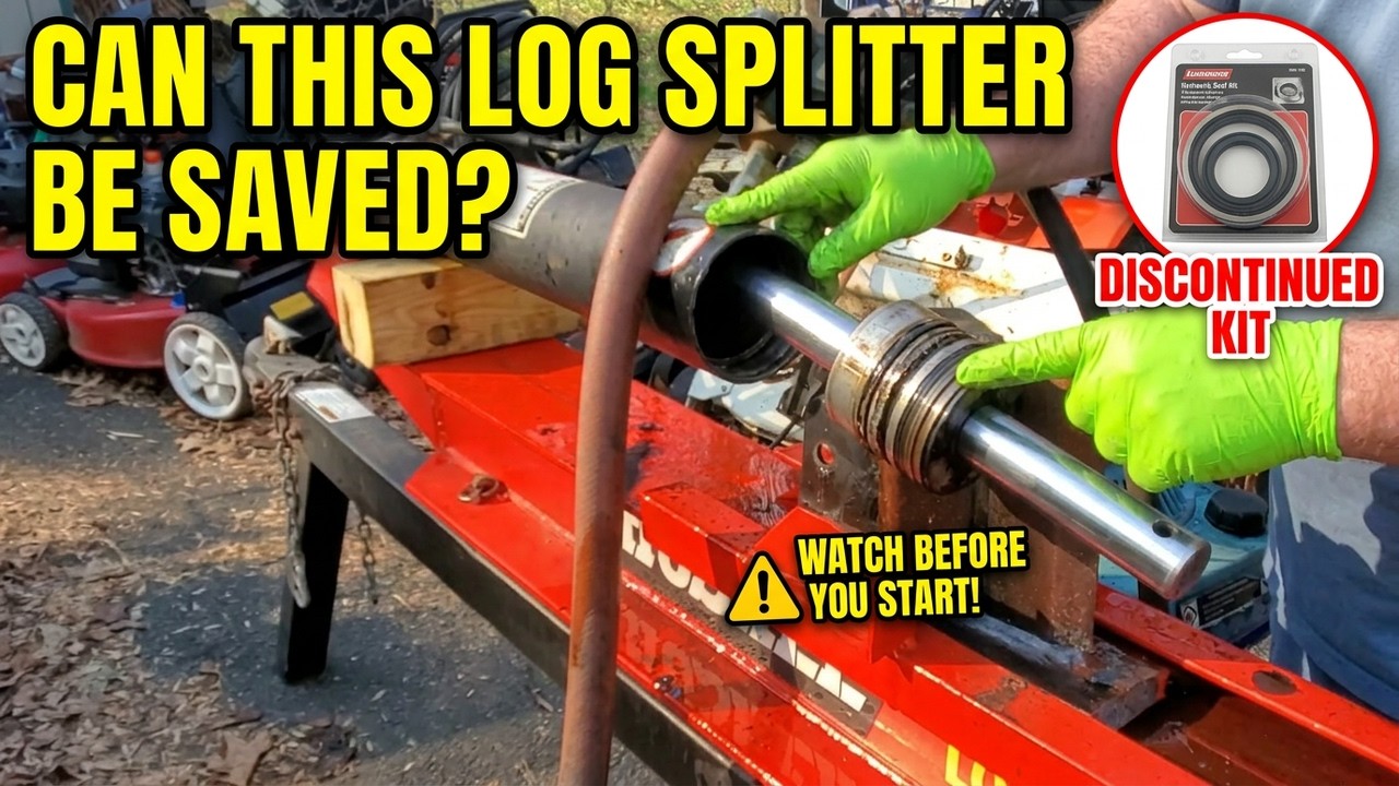 Can This Log Splitter Be Saved? Hydraulic Cylinder Rebuild - YouTube
