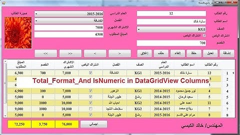 Total Format And IsNumeric in DataGridView Columns