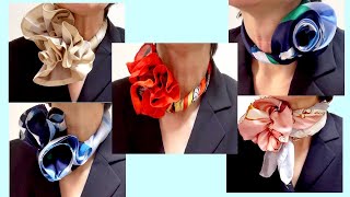 ♡解説付き！花の作り方特集！【スカーフの巻き方】ゴージャスから可憐な花まで６アレンジ！【ユニクロマルニ】のスカーフも！how to make flowers with scarves 6 ways