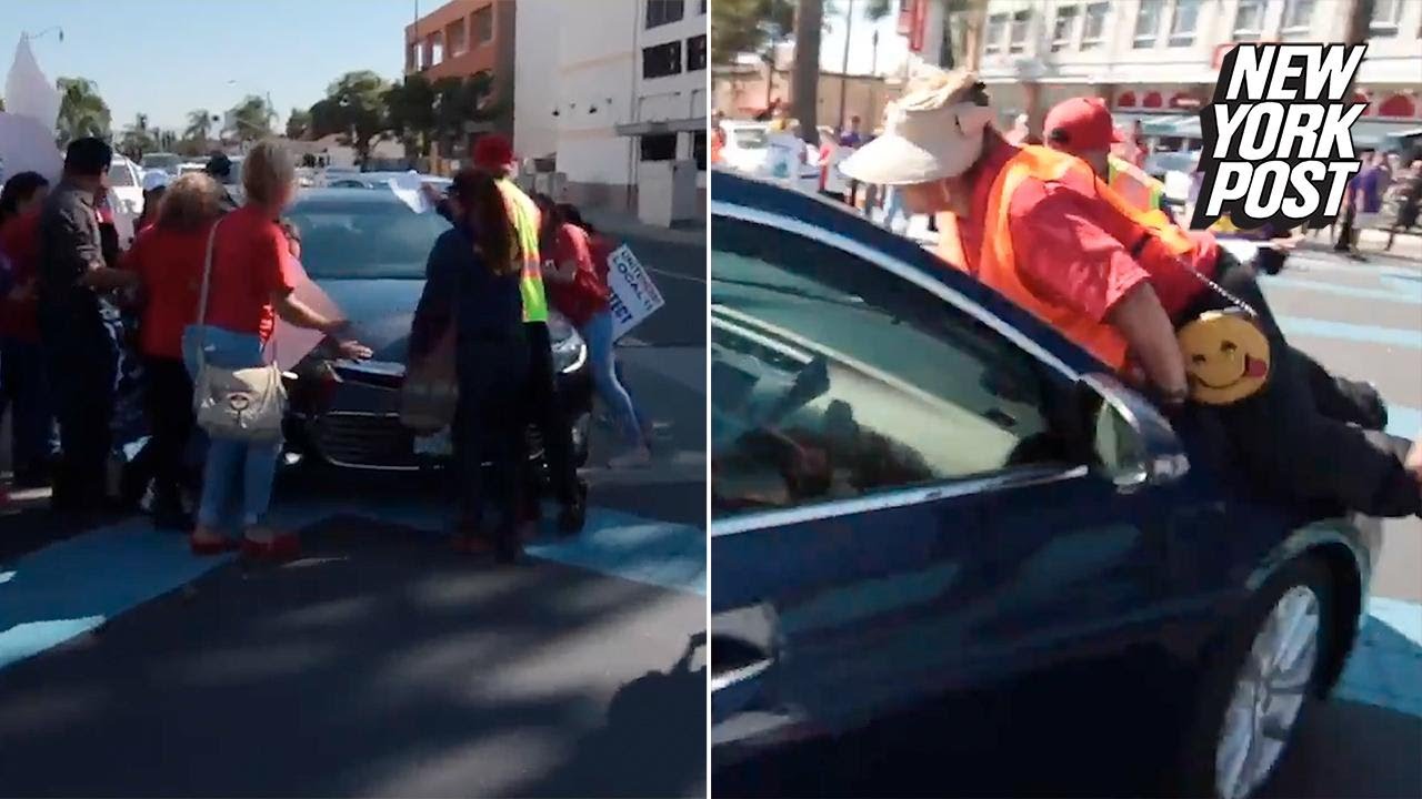 Driver Plows Through Protesters Trying to Block Traffic | New York Post