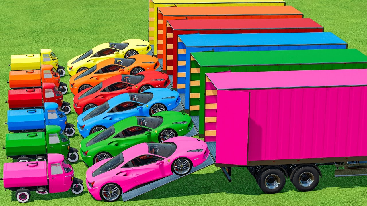 Lamborghini vs Mini Auto & Loading with Trucks In Fs22 | Farming Simulator 22 |