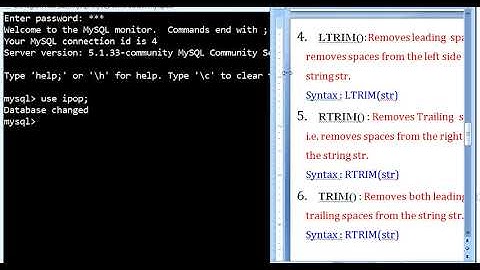 CBSE CLASS XII Mysql - String Functions--TRIM functions