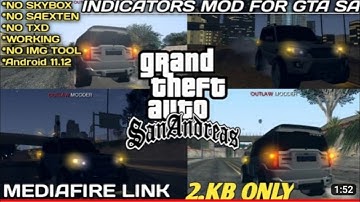 Indicators Mod for gta Sanandreas Without skybox || Hazard lamps mod gta sa || Indicator mod gta