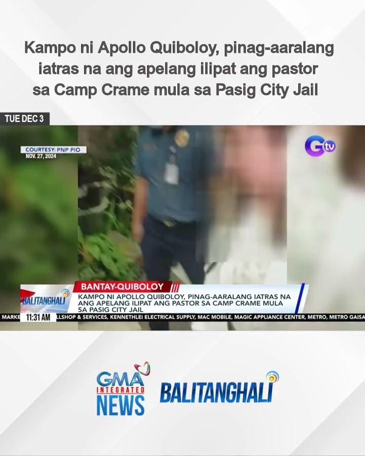 Kampo ni Apollo Quiboloy, pinag-aaralang iatras na ang apelang ilipat... | Balitanghali
