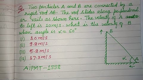 Two particles A and B are connected by a rigid rod AB the rod slides along.. | neet physics