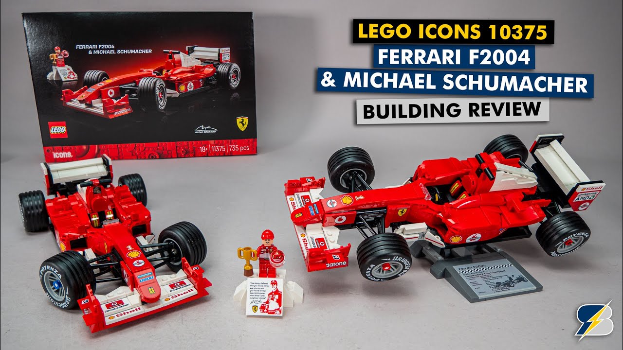 LEGO Icons 11375 Ferrari F2004 & Michael Schumacher detailed building review | Accuracy & Comparison