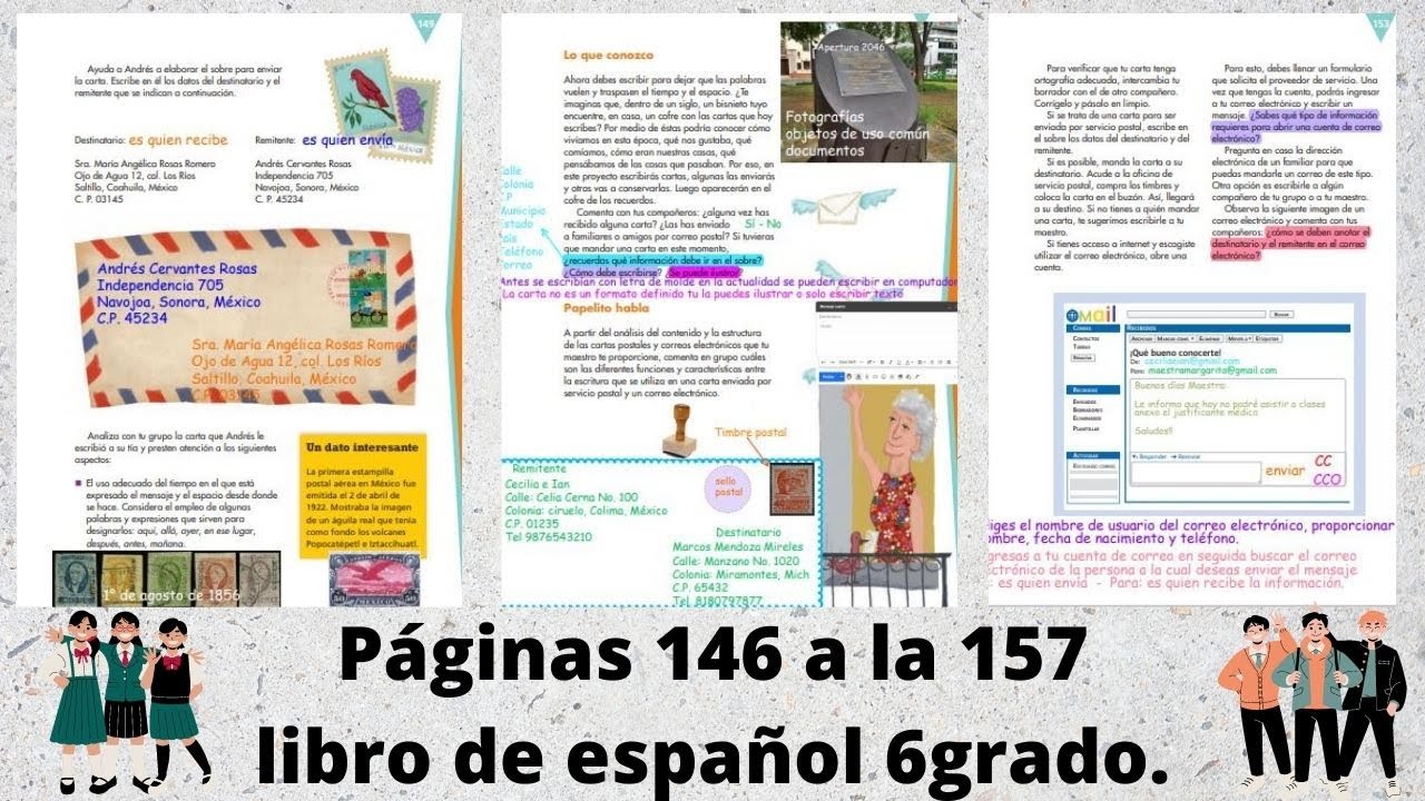 Páginas 146 a la 157 libro de español 6 grado - YouTube