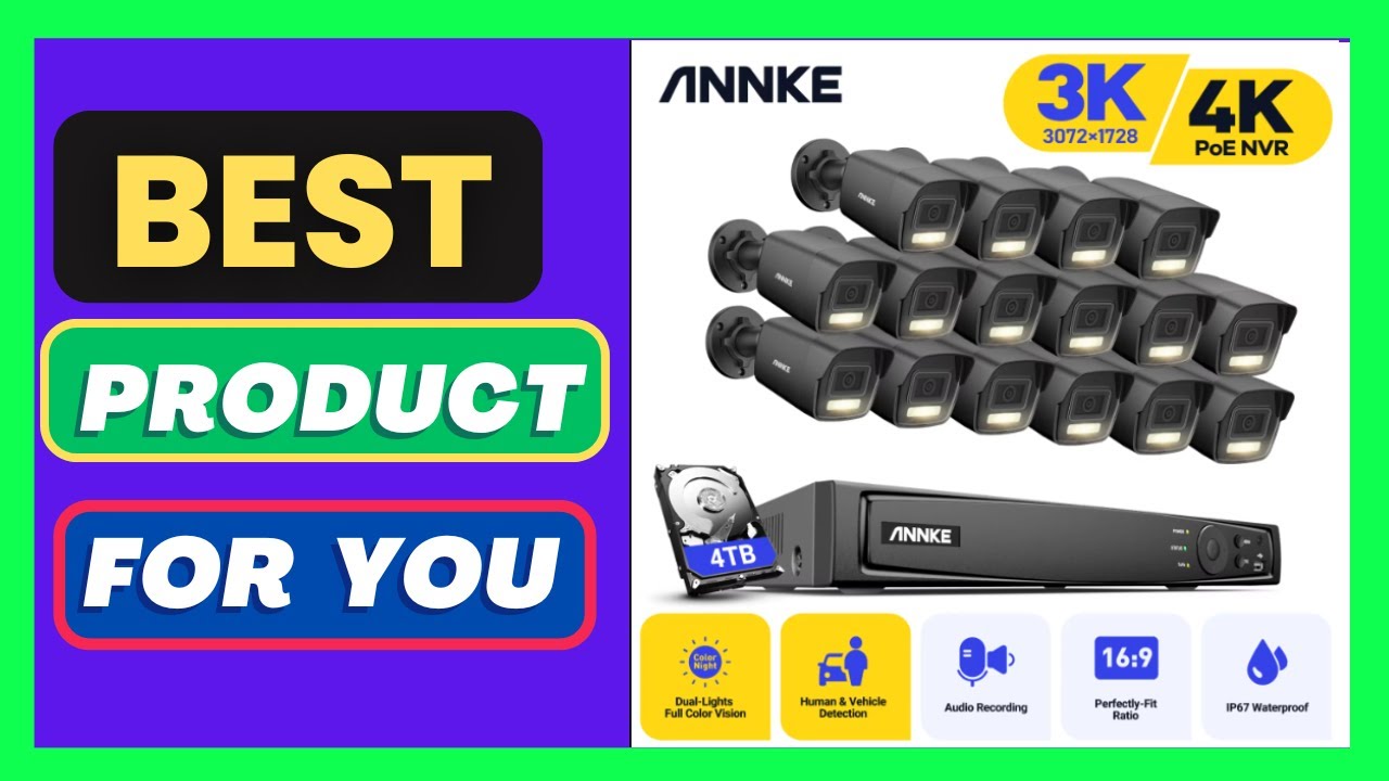 Annke H.265+ 3K Smart Dual Light POE Camera System 2.8MM