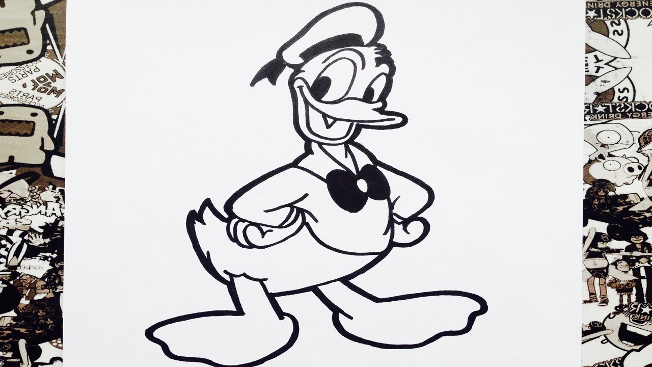 Como dibujar al pato Donald paso a paso 2 - Disney