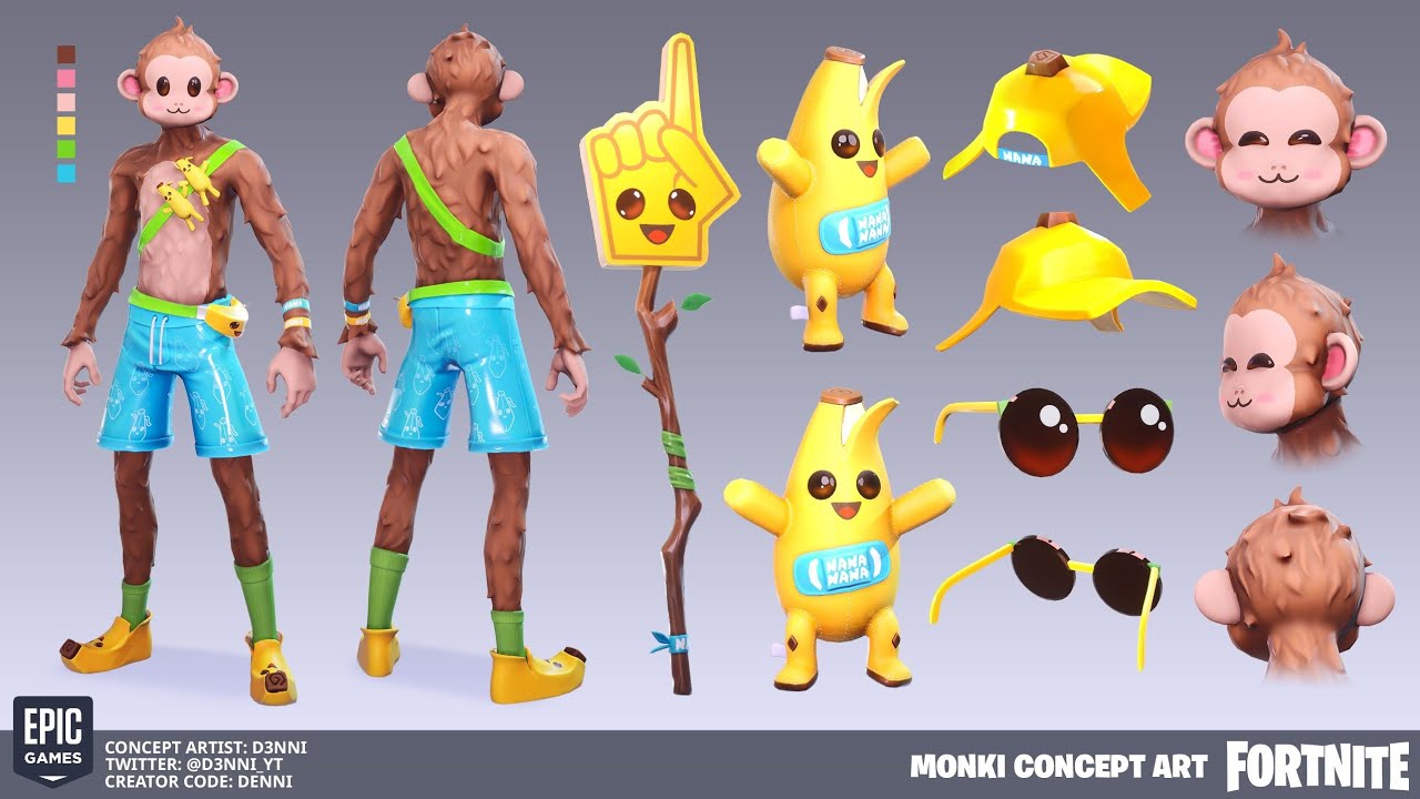 MONKI SKIN FORTNITE CONCEPT Cr/D3nni YouTube