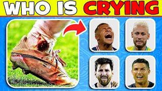 😭Who is Crying? Can You Guess Player by his Injury, Red card and Sad Moment ⚽ Ronaldo, Messi, Mbappe