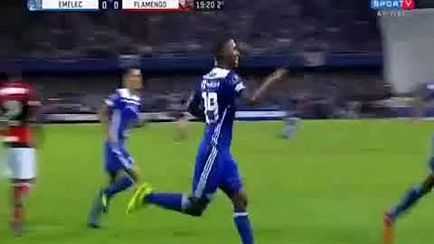 Gol de Angulo - Emelec 1 x 0 Flamengo - Libertadores 2018