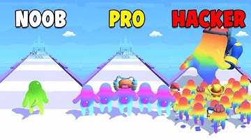 NOOB vs PRO vs HACKER ​in Dino Runner 3D: Blob Clash