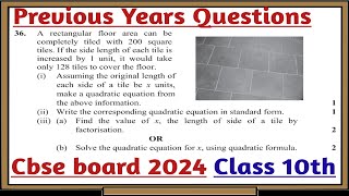 Case study questions  36. A rectangular floor area can be completely tiled with 200 square tiles.