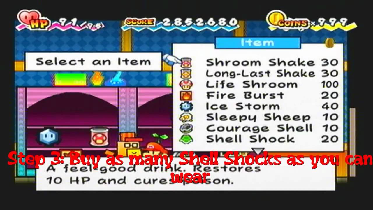 Super Paper Mario Level Up Chart