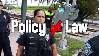 Officers Attempt To Enforce Policy As Law