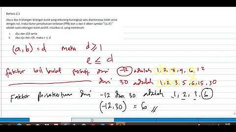 TEORI BILANGAN: FAKTOR PERSEKUTUAN TERBESAR