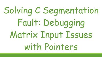 Solving C Segmentation Fault: Debugging Matrix Input Issues with Pointers