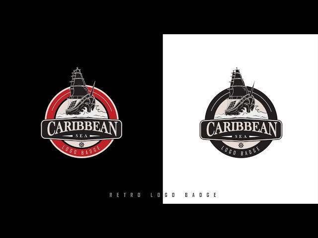 Retro Logo Badge | Adobe Illustrator Tutorial | Caribbean