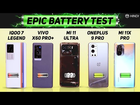 Mi 11 Ultra vs Oneplus 9 Pro, Vivo X60 Pro+, iQOO 7 Legend Battery Drain Test | Charging | Gaming