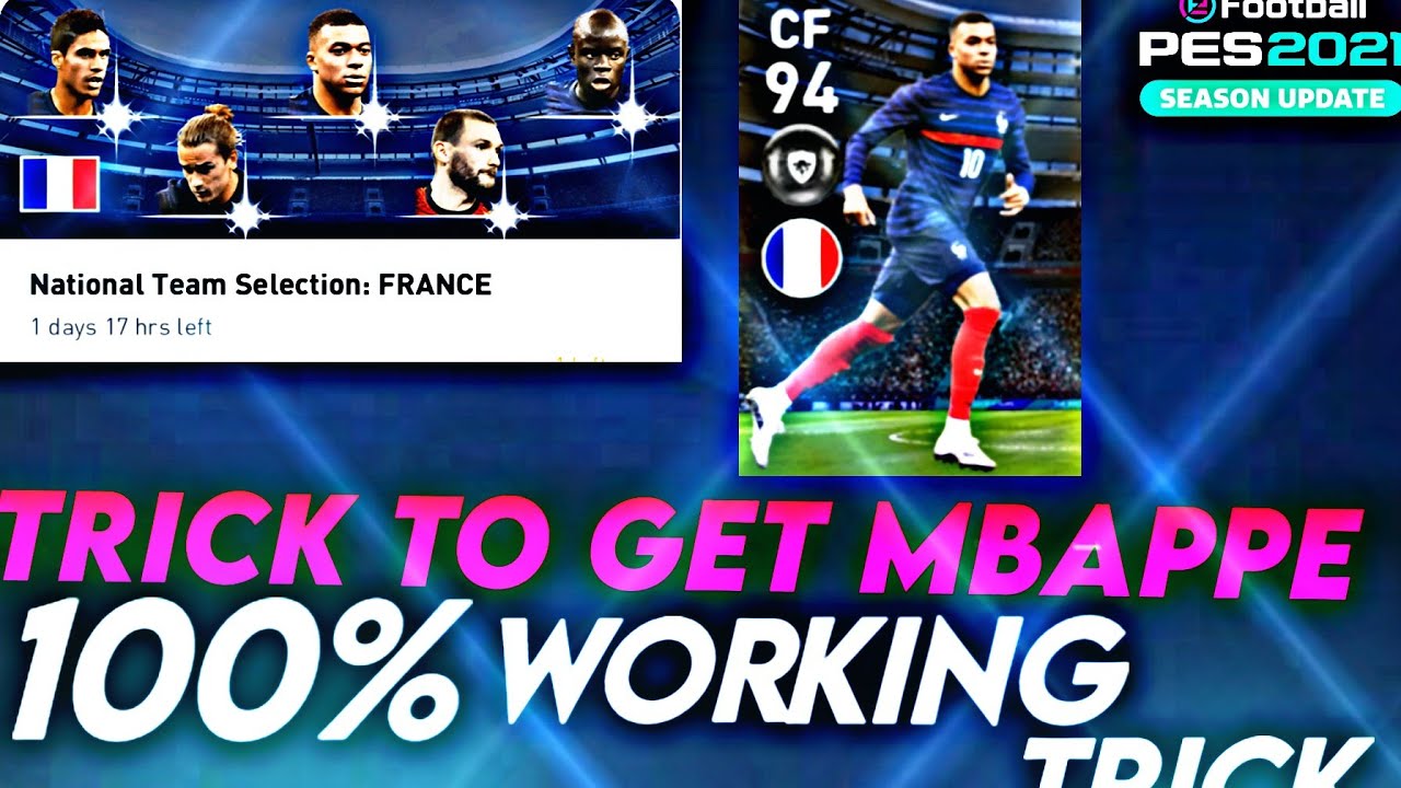 Best Trick For Getting Mbappe|France : National Pack |100% Working trick| PES 2021 Mobile