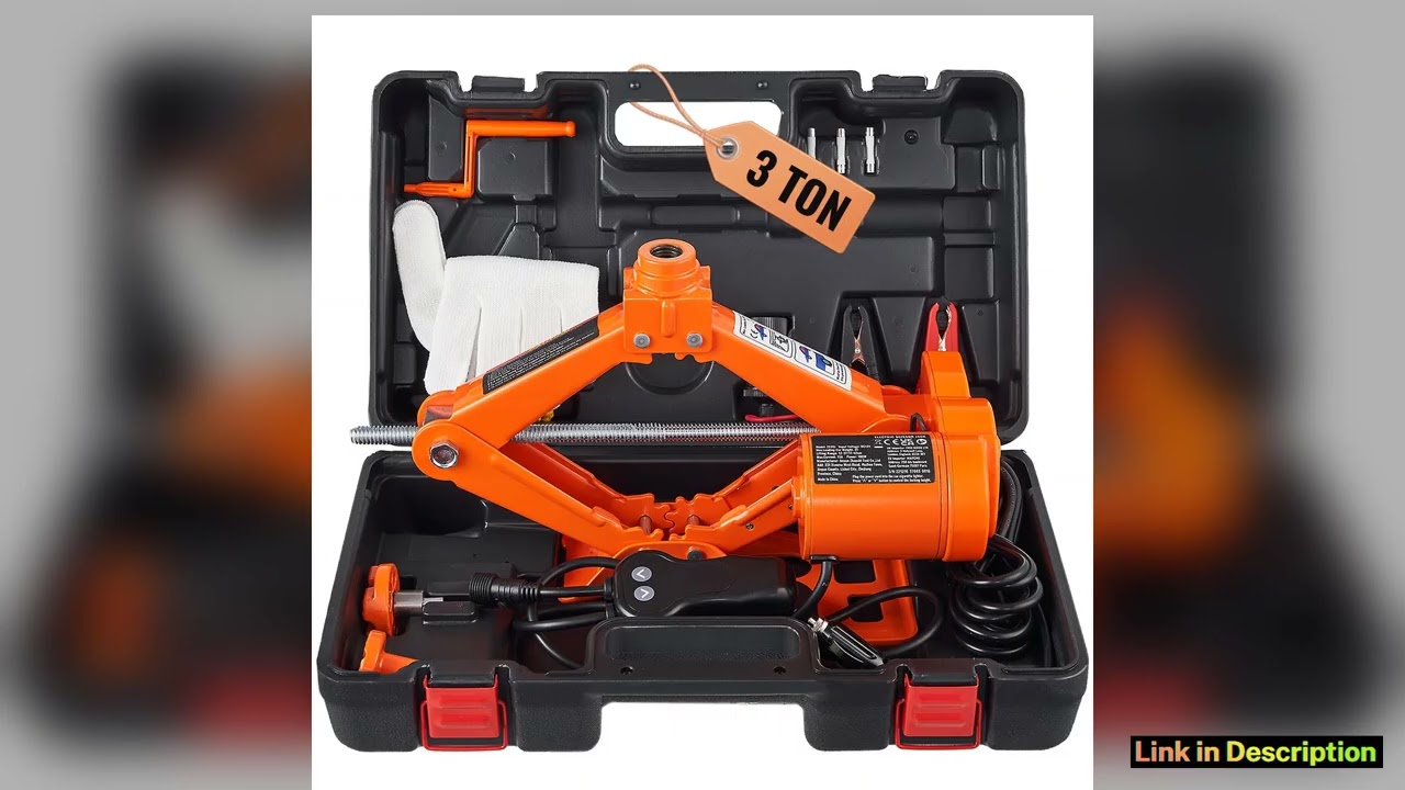 SucceBuy Electric Car Jack 3T Scissor Jack with Electric Impact Wrench 12V Portable Car Jack