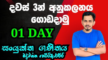 DAY 01 | අනුකලන දවස් තුනෙන් ගොඩදාමු  | අනුකලනය කුප්පිය | Combined Mathematics | INTEGRAL CALCULUS