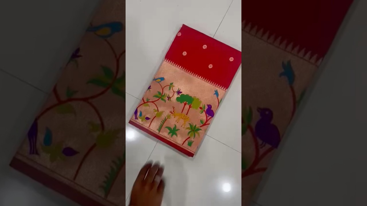Forest Meena Zari Pallu Paithani Saree
