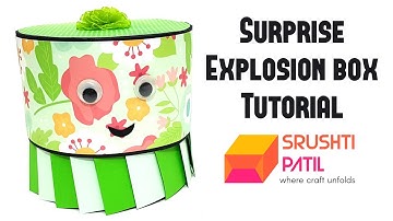 Surprise Explosion Box Tutorial by Srushti Patil | Circle/Cylinder Explosion Box |