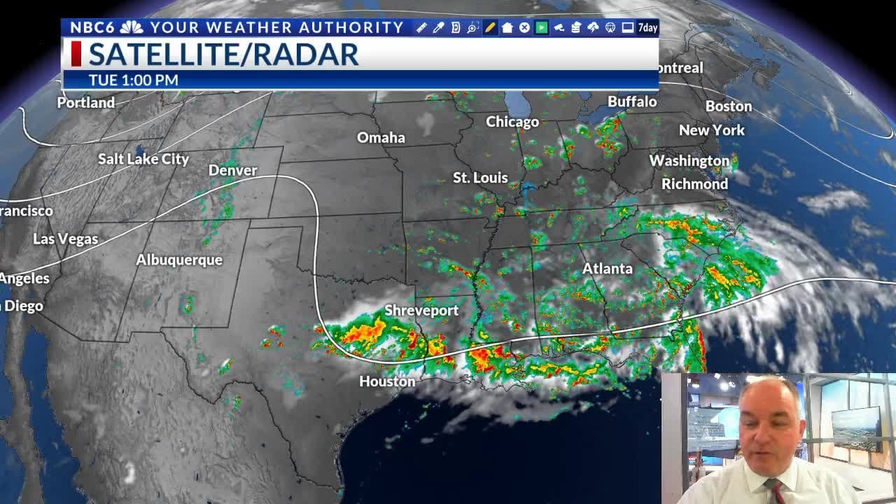 Scattered thunderstorms to return Wednesday..hottest temperatures of the summer possible by the week