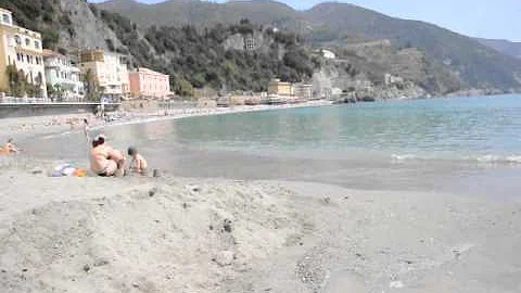 on the beach in monterosso italy