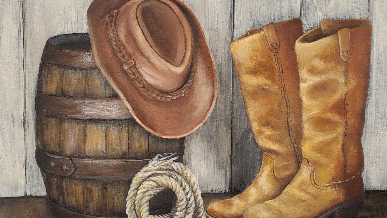 cowboy boots painting