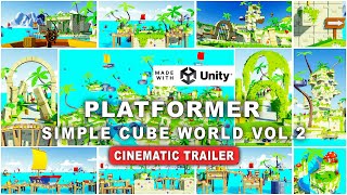 PLATFORMER - Simple Cube World Vol.2 | Unity | Cinematic Trailer | #PolyArt3D