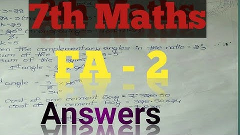 7th Maths// FA-2// Answers