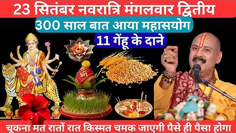 🕉️ 23 सितंबर नवरात्रि मंगलवार द्वितीय को 11 गेंहू के दाने वाला उपाय जरुर करें।।Pradeep Mishra ji .