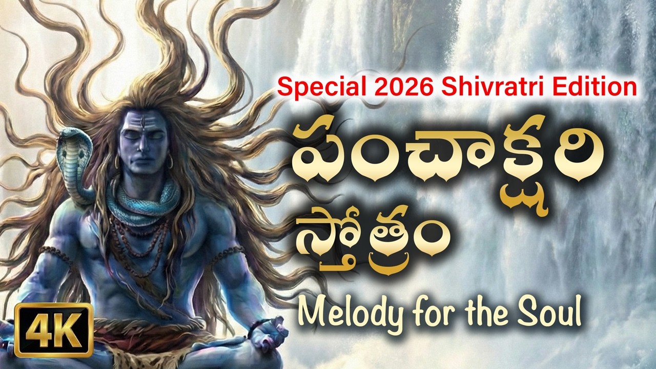 🔱 Panchakshari Stotram with Lyrics | A Pure Melody for the Soul | #shiva #telugu #bhakti 