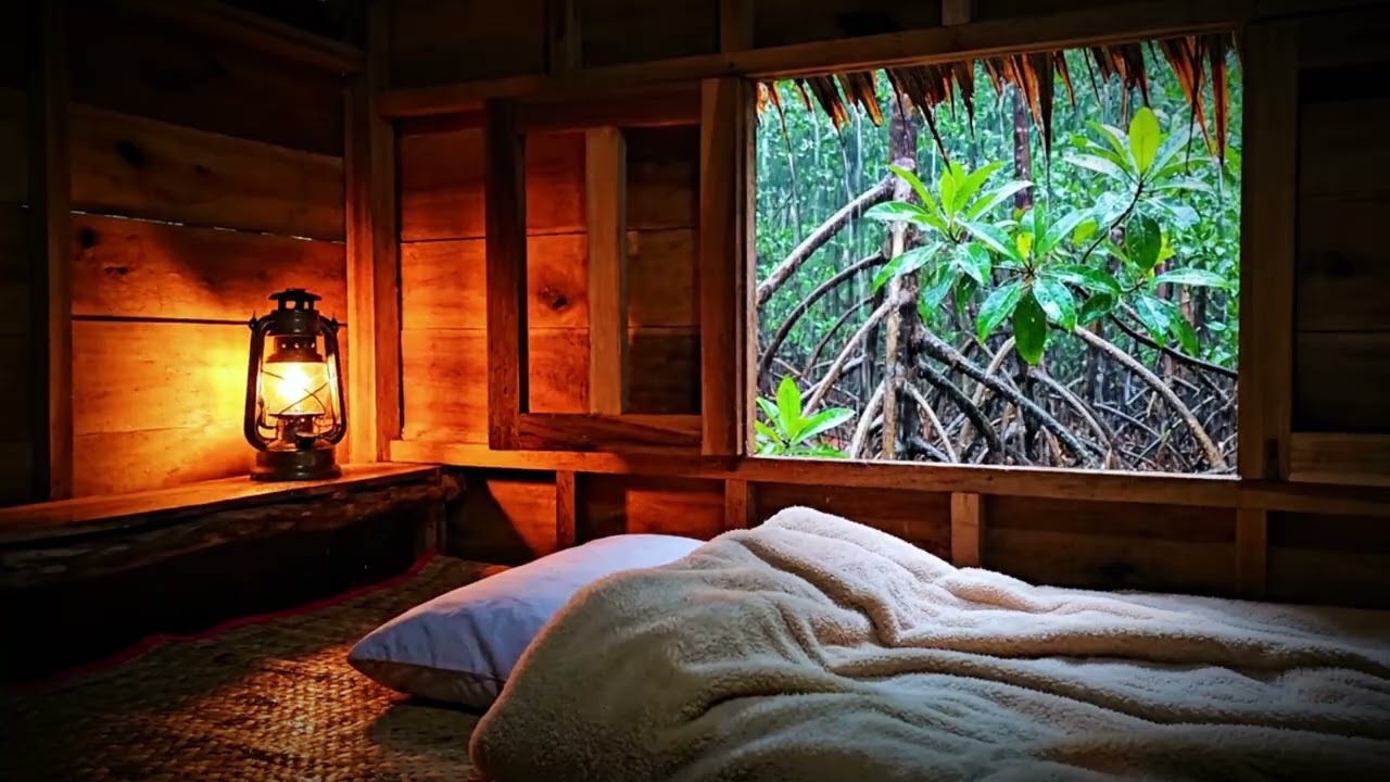 Tropical Rain in Mangrove Hut — Rain Sound for Deep Sleep & Relaxation (Cinematic Ambience)