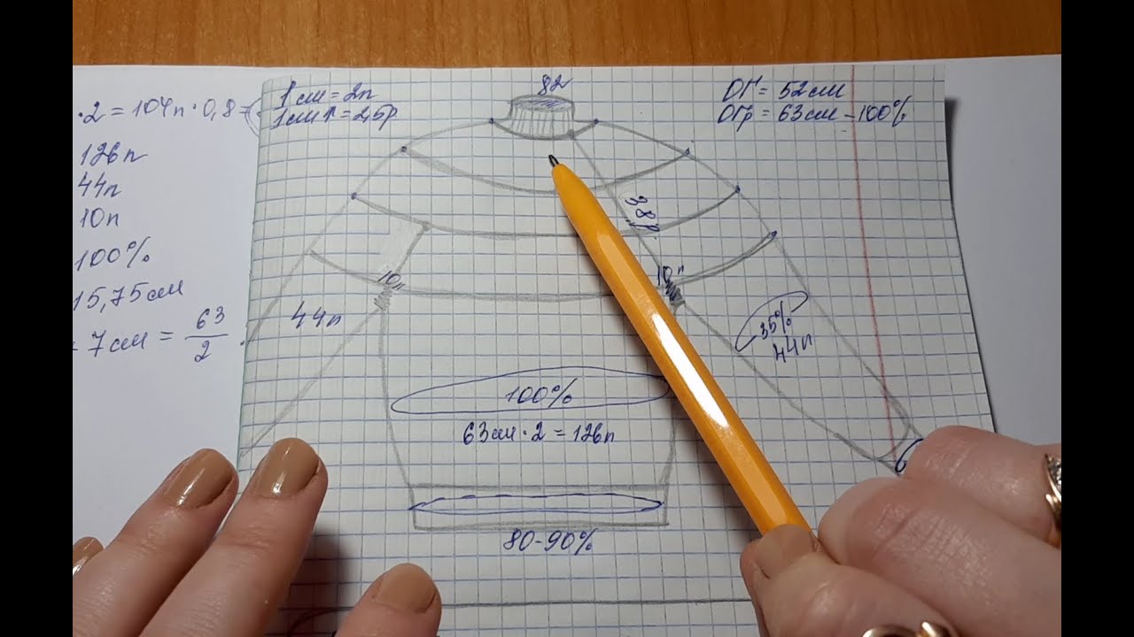 Расчёт круглой кокетки и всего изделия. Очень подробный мастер-класс.