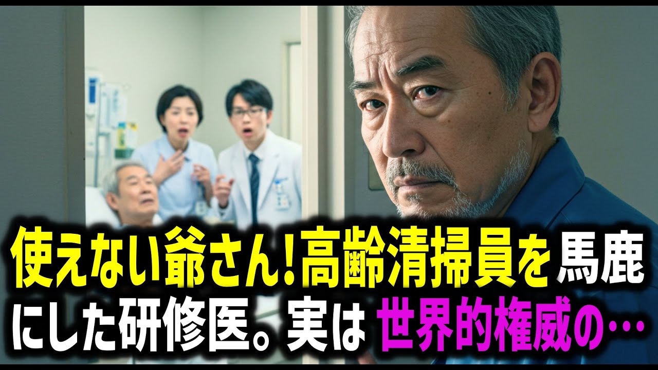 使えない爺さん!高齢清掃員を馬鹿にした研修医。実は、世界的権威の…