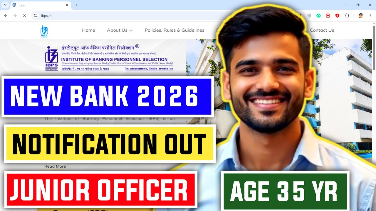 📢 NEW BANK JUNIOR OFFICER 2026 NOTIFICATION OUT 😱