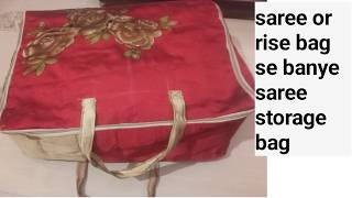 DIY Blanket Cover/Saree Storage Bag/Wardrobe Organizer/Multipurpose Organizer Making at Home.