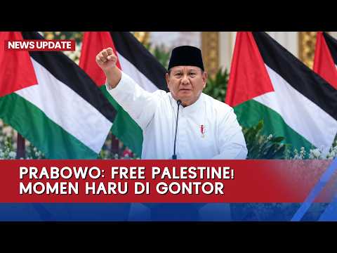 The Moment Prabowo Shouted "Free Palestine" at Gontor, Receives Keffiyeh from Palestinian Ambassador