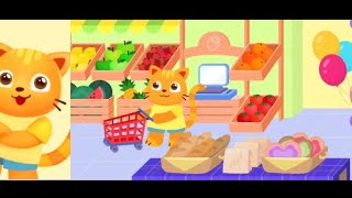 Jogo Infantil do Gatinho no Supermercado | Joguinho das Frutinhas Kids Games do Mercadinho Baby screenshot 2