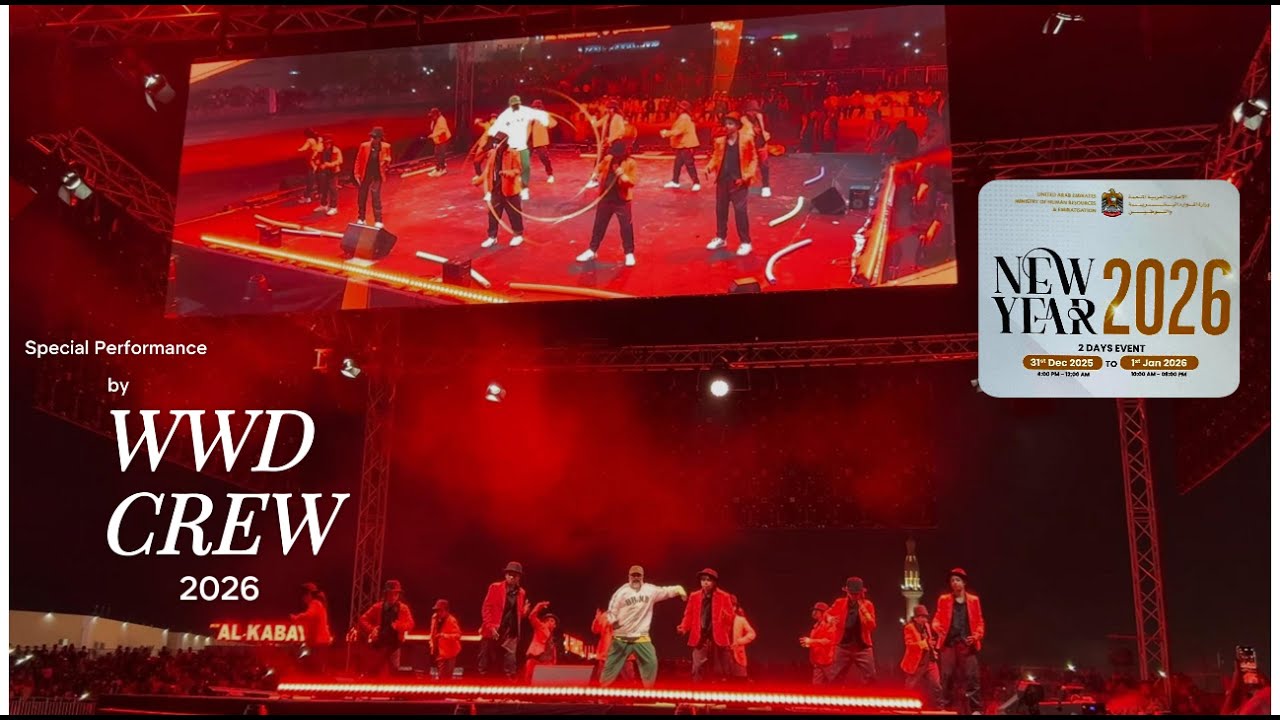 Dance on newyear WWD CREW showcase @ dubai jeblali stadium on 1-01-2026 / MINISTRY DEPARTMENT EVENT