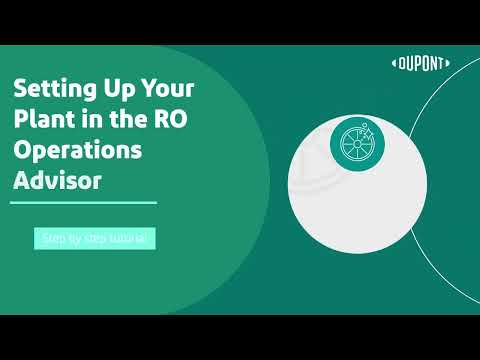 Setting Up Your Plant in the RO Operations Advisor