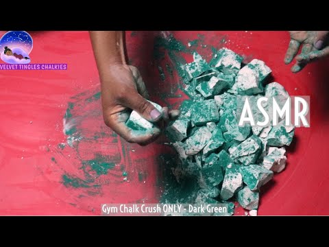 ASMR| Gym chalk  crumble ONLY| Dark Green Dye [Gym Chalk]
