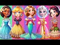 [DIY PaperGame] ディズニープリンセスDisney Princess Wrong Dresses Game👗Elsa Rapunzel Peach Ariel P5 #asmr #エルサ