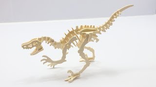DIY Miniature Velociraptor ~ Woodcraft Construction Kit