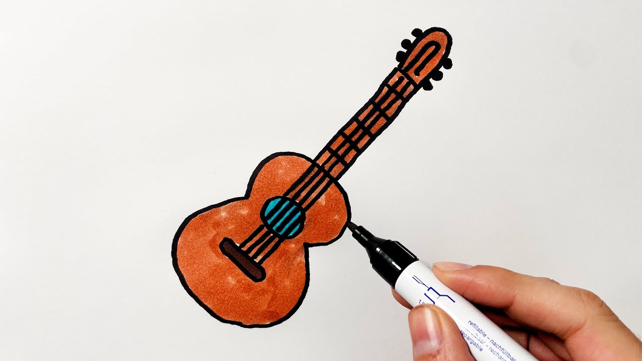 How to Draw a Guitar - YouTube
