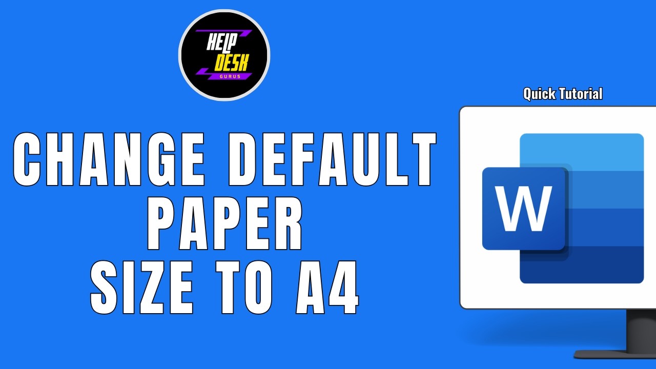 HOW TO CHANGE DEFAULT PAPER SIZE TO A4 IN MICROSOFT WORD - YouTube